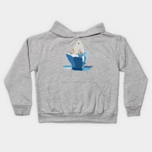 Polar bear on iceberg Kids Hoodie